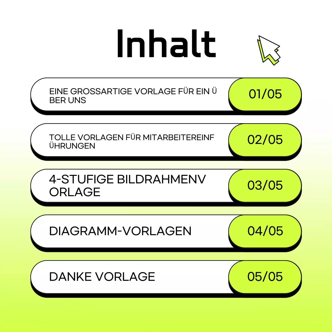 Einfaches Geschäftsanschreiben in Chartreuse und Weiß