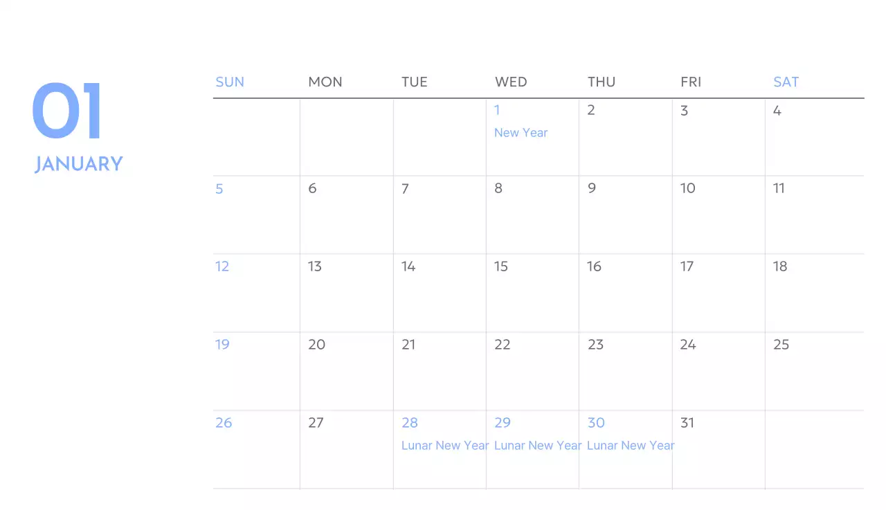 Kalender pelacak sasaran foto dengan percikan warna biru