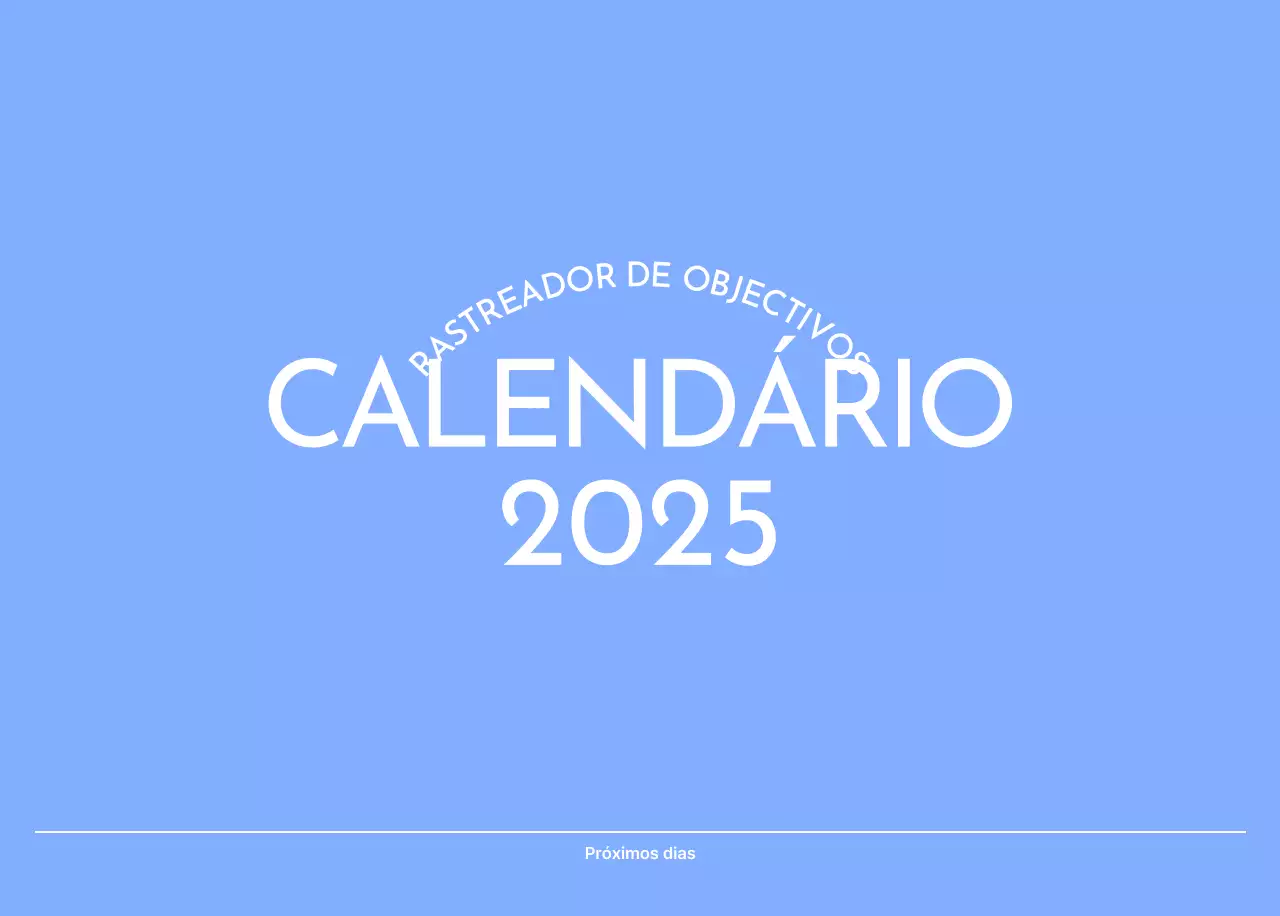 Calendário de acompanhamento de objectivos fotográficos com um toque de azul
