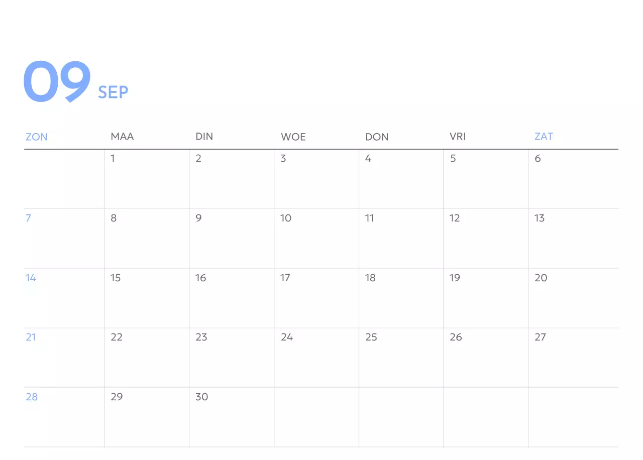 Photo goal tracker kalender met een vleugje blauw