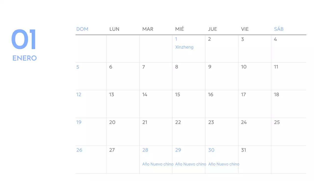 Calendario fotográfico de seguimiento de objetivos con un toque de azul