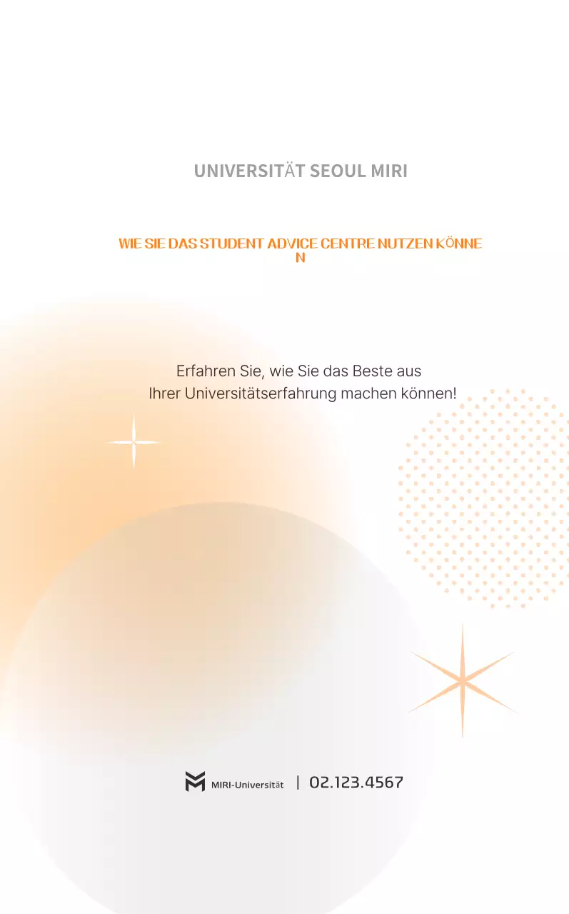 Orange Einfacher Leitfaden für das Universitätsleben