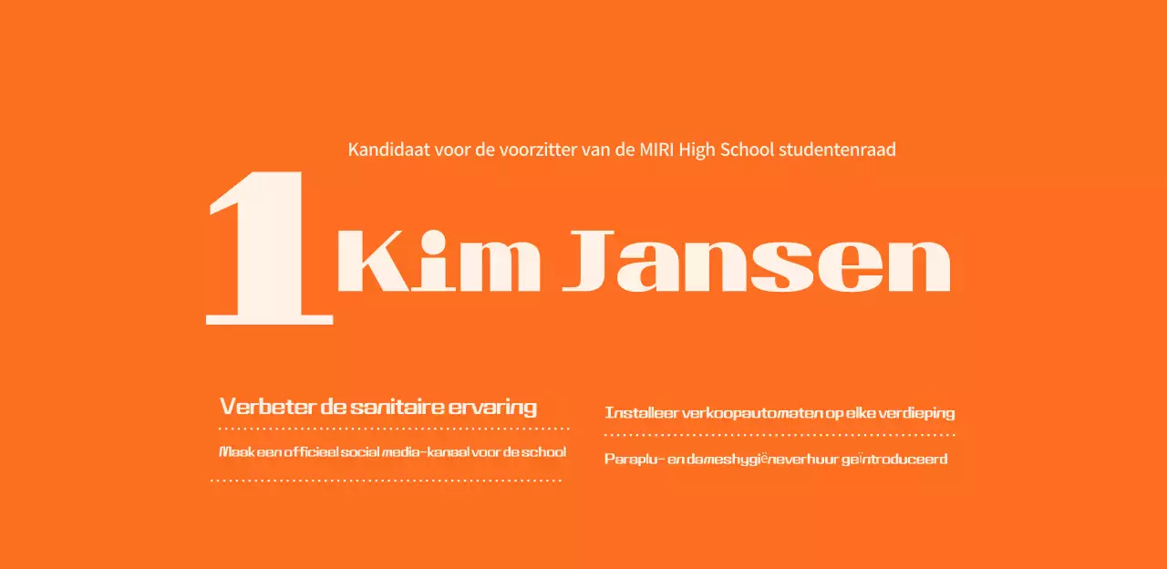 Oranje eenvoudige studentenverkiezingspromotie