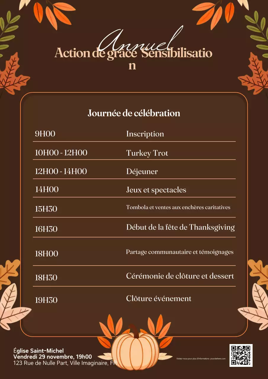 Calendrier des événements de la fête traditionnelle de Thanksgiving à Brown
