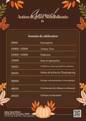 Calendrier des événements de la fête traditionnelle de Thanksgiving à Brown