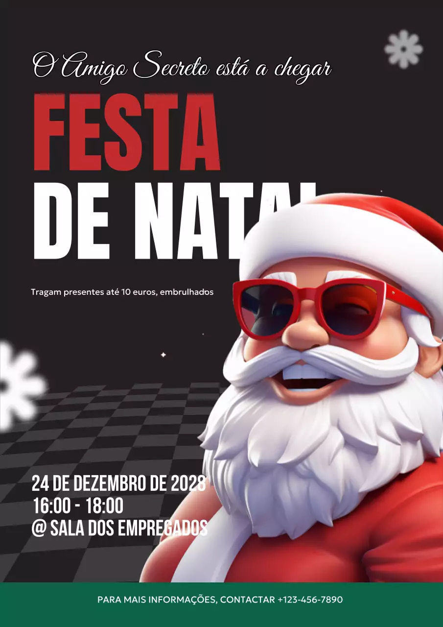 convite de Natal retro vermelho