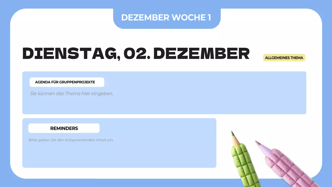 blauer einfacher Klassen-Agenda-Planer