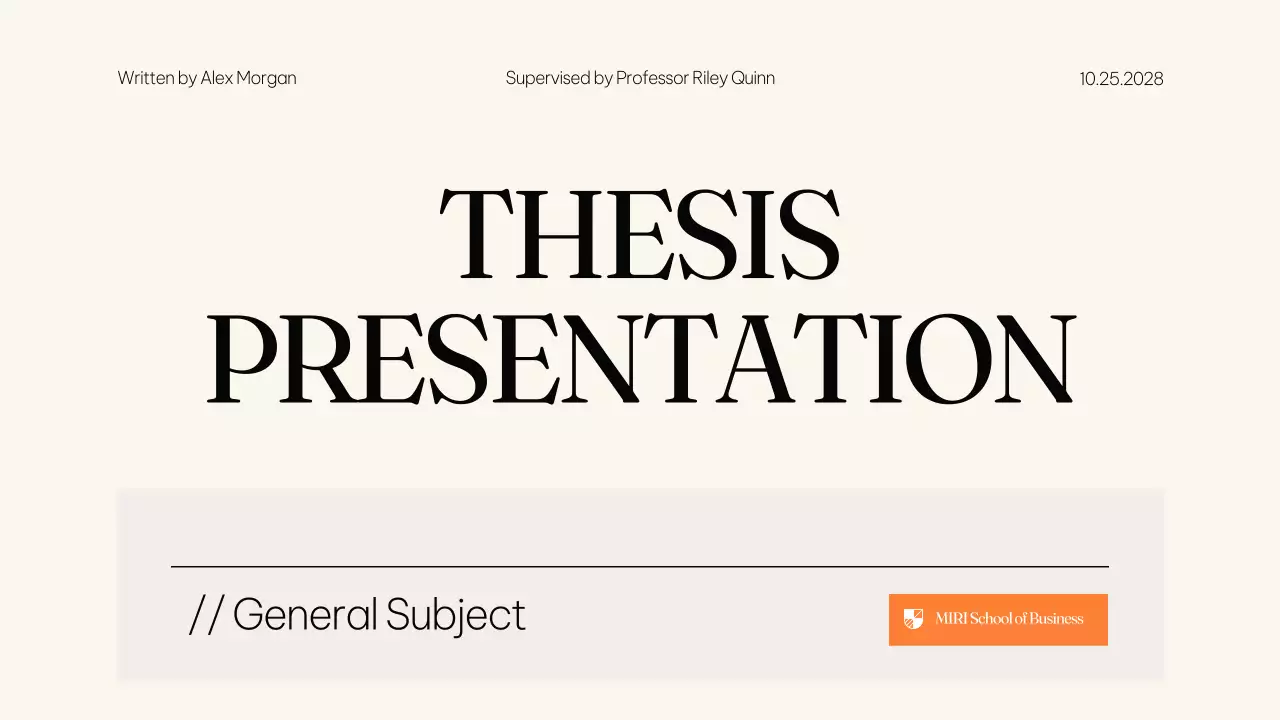 Beige Modern Thesis Presentation