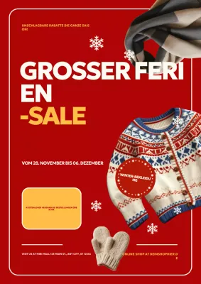 Red Bold Holiday Promotion Web Poster