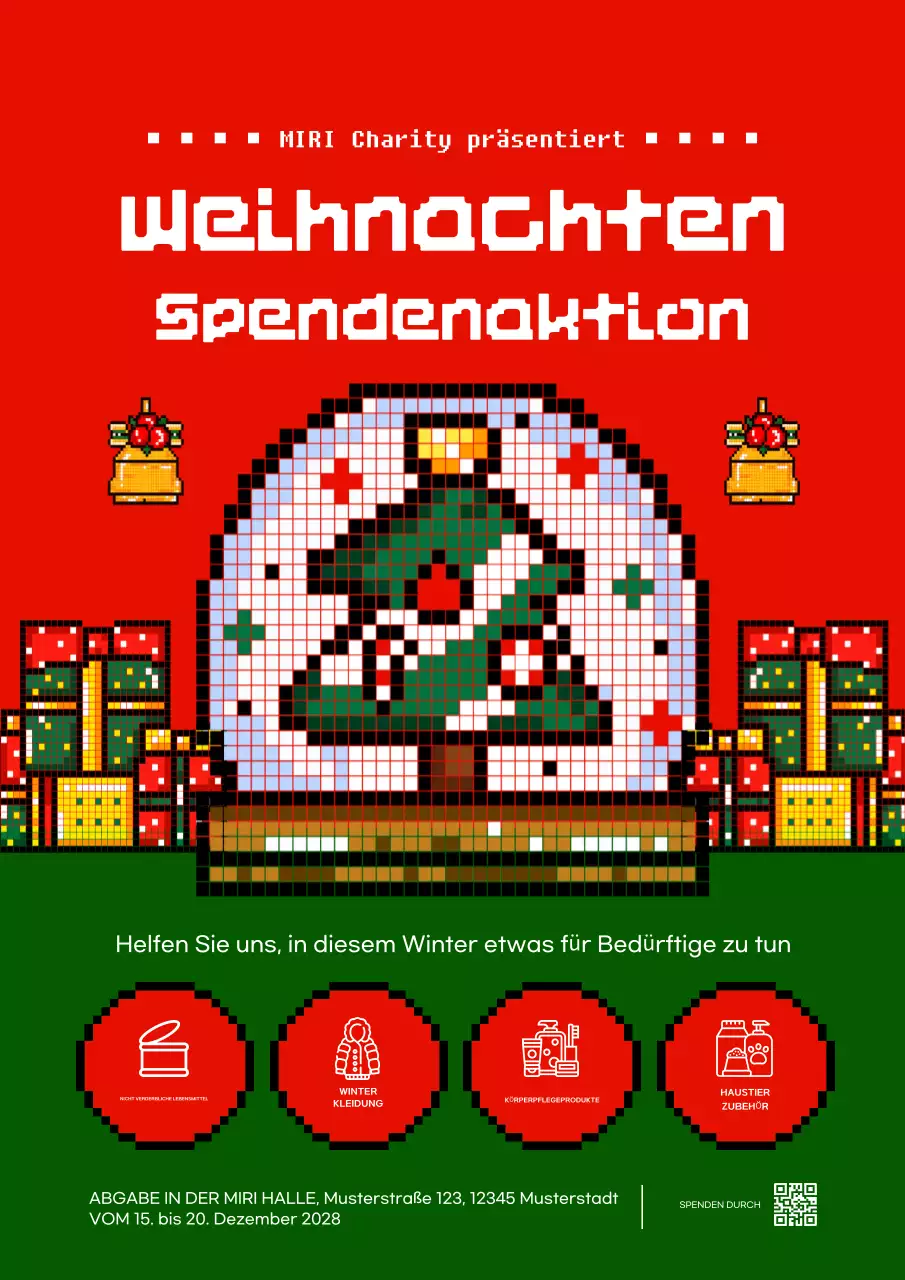 rote retro wohltätigkeitsanzeige