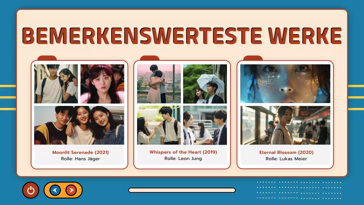 beige blau retro drama präsentation