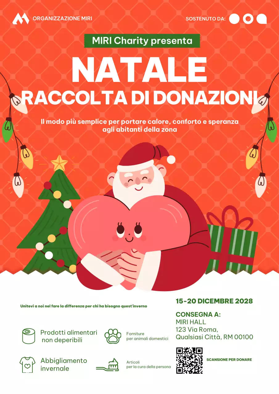 Poster dell'evento natalizio di donazione di beneficenza