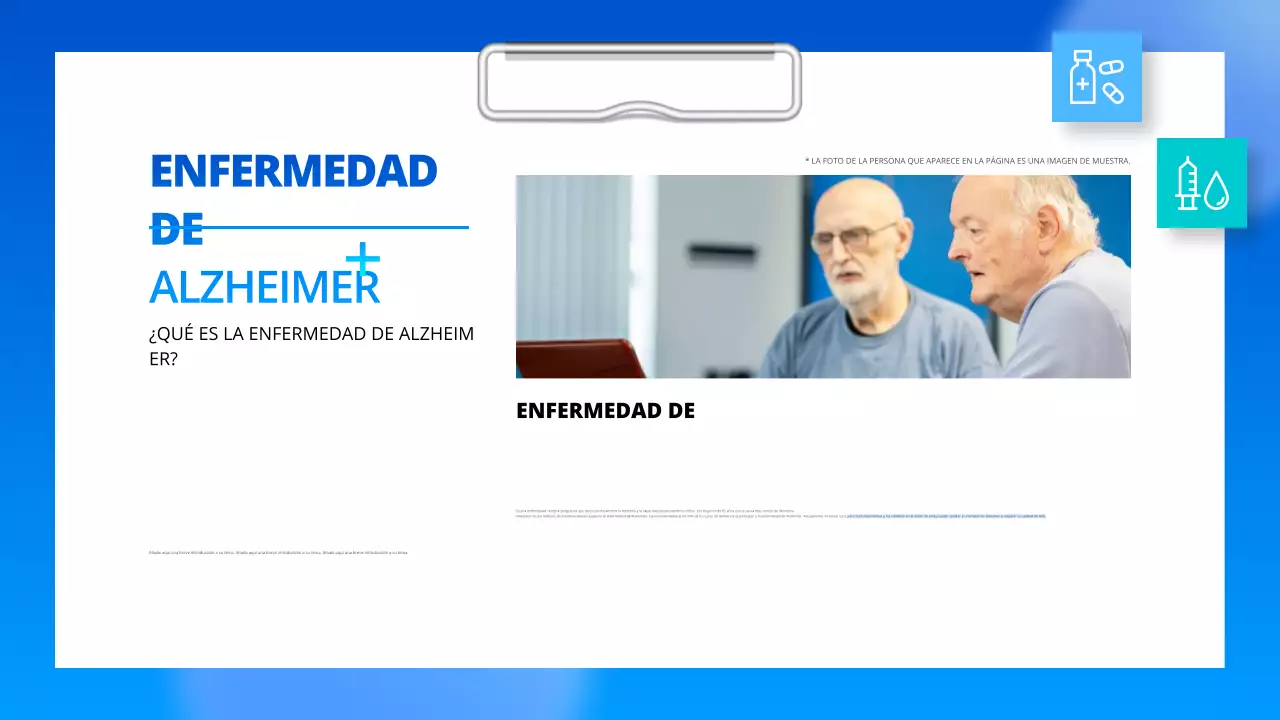 guía profesional azul de la enfermedad de alzheimer