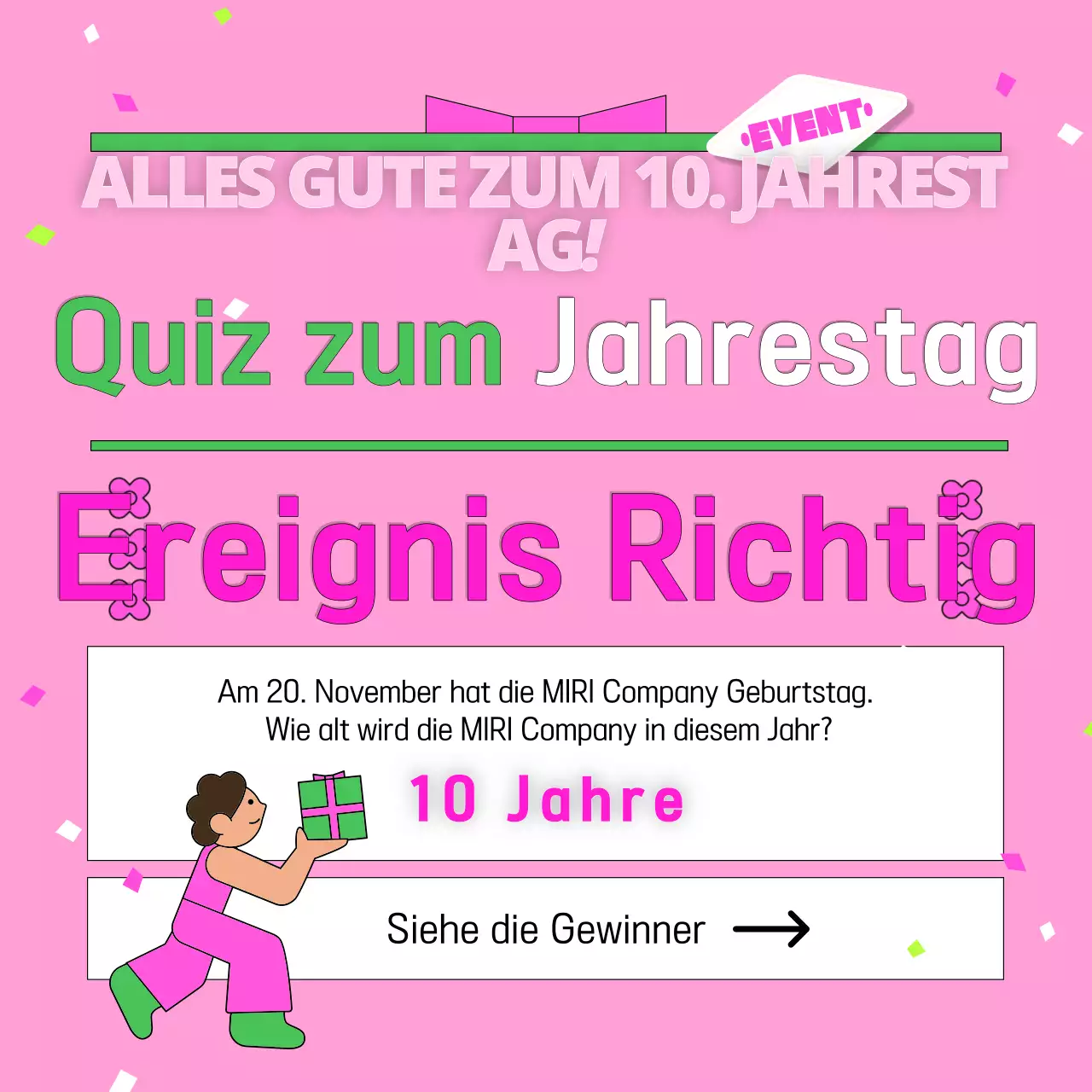 Werben Sie für die Jubiläumsveranstaltung von Pink