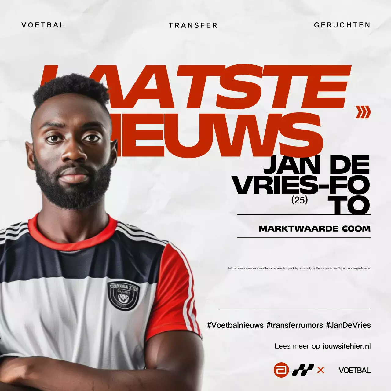 Rood Modern Voetbal Nieuws Aankondiging