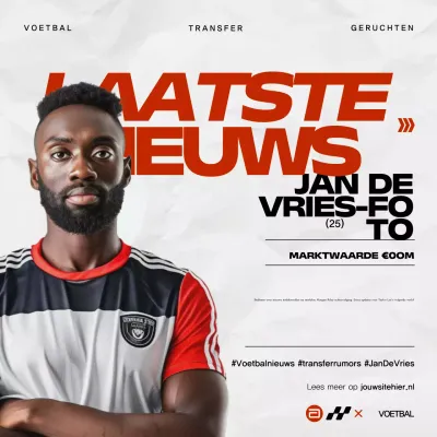 Rood Modern Voetbal Nieuws Aankondiging