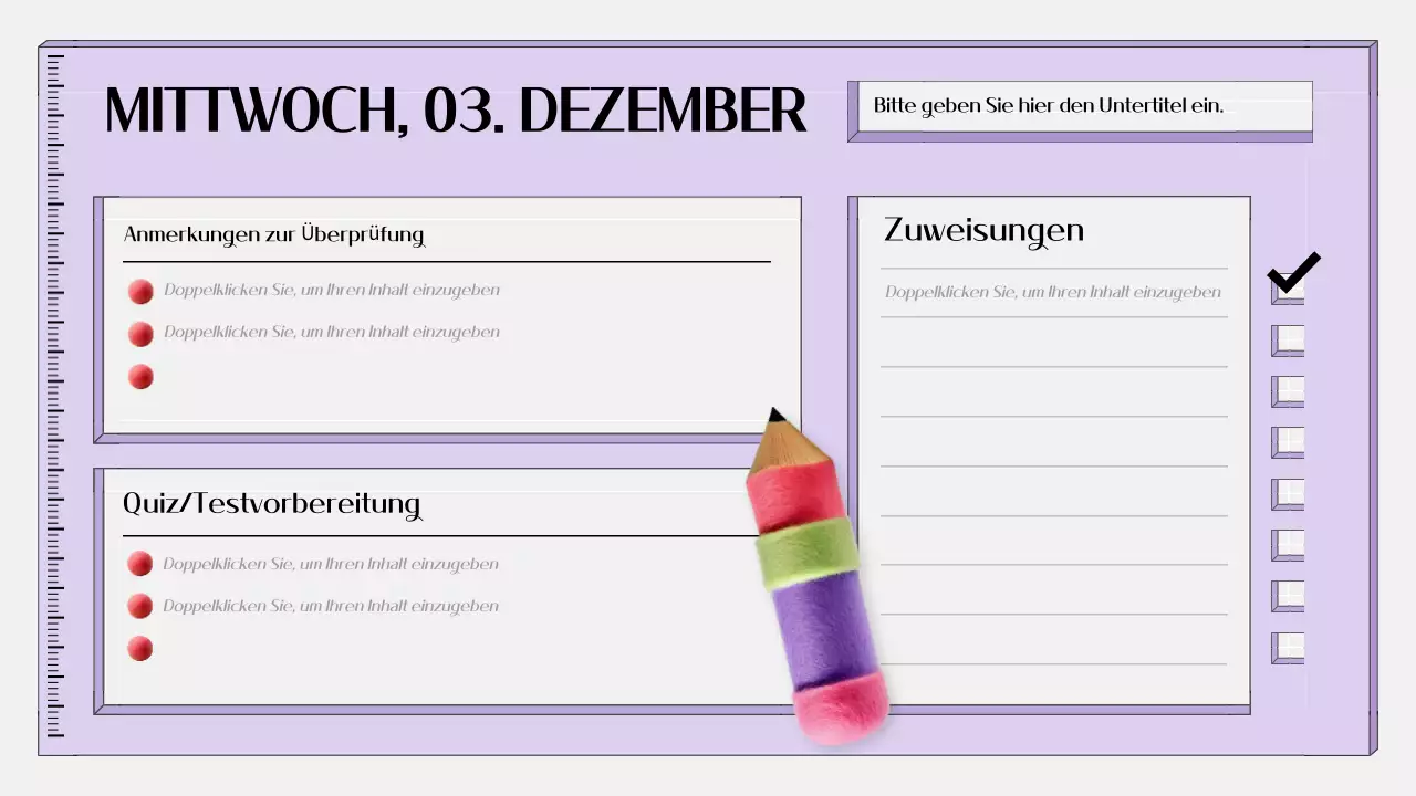 lila einfache Bildungsagenda