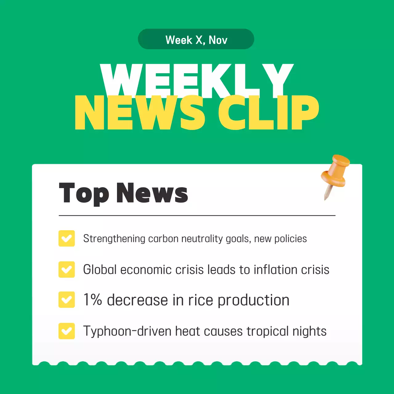 Green Modern News Update Social Media Post