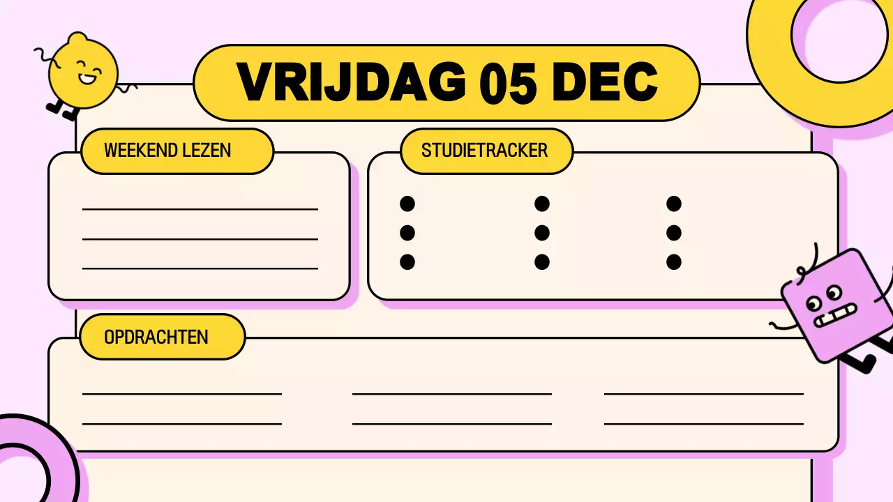 Roze Geel Speelse Klas Agenda Presentatie