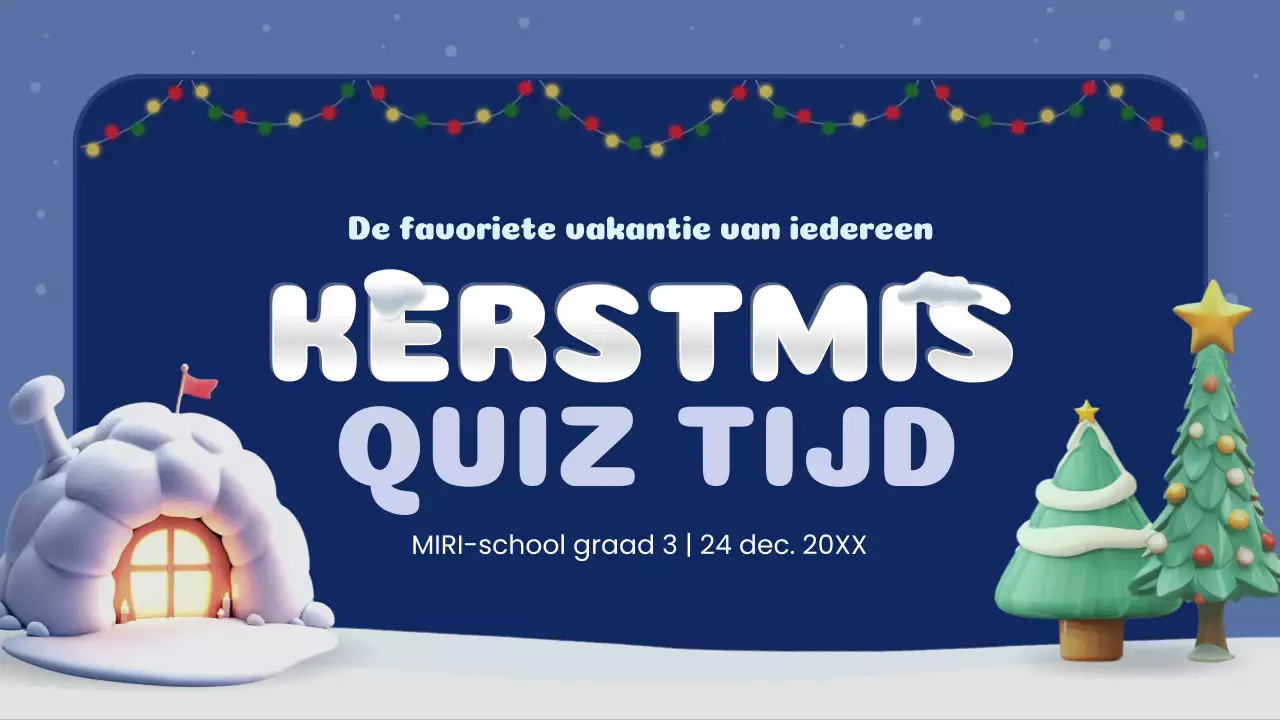 marine en wit creatieve kerst quiz klas