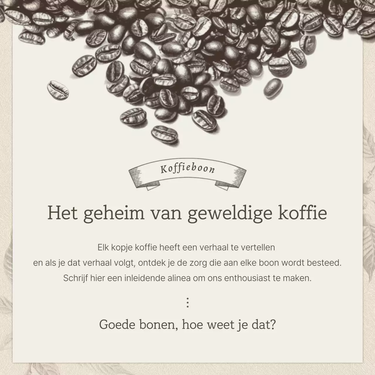 Een vintage café in beige en bruin promoten