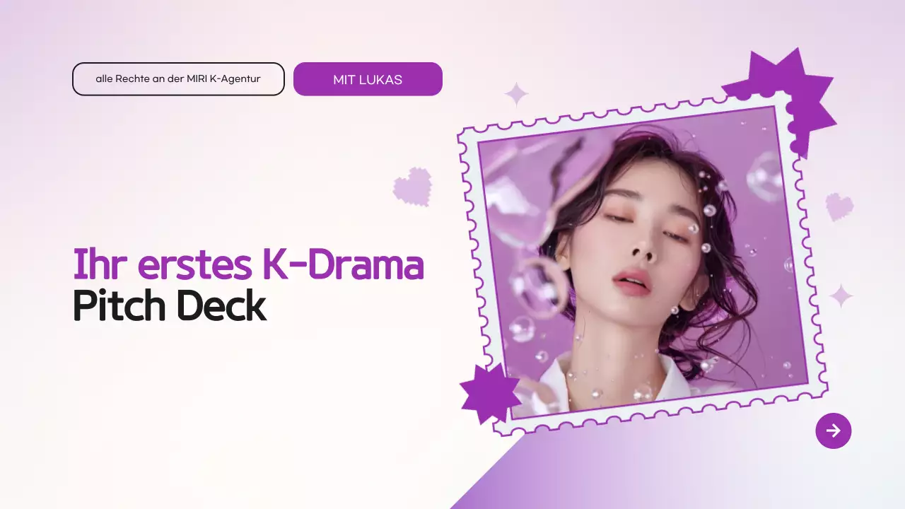 Lila Modern K-Drama Pitch Deck Präsentation