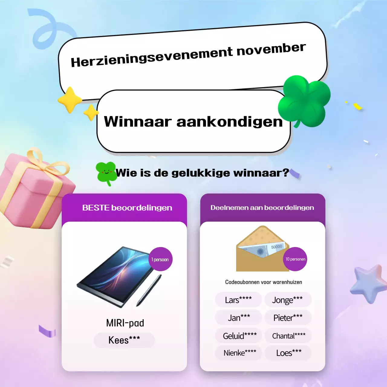 Lichtblauwe nette evenementaankondiging