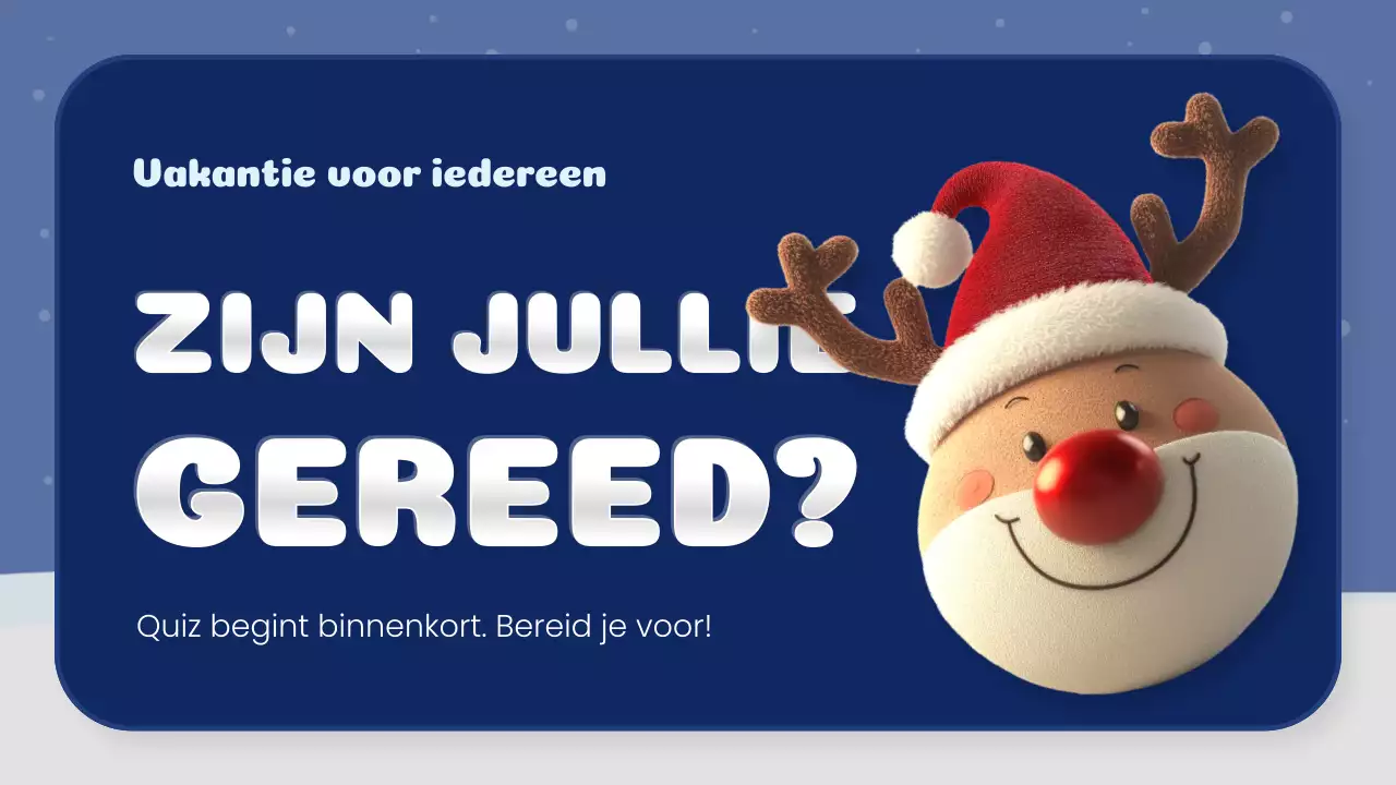 marine en wit creatieve kerst quiz klas