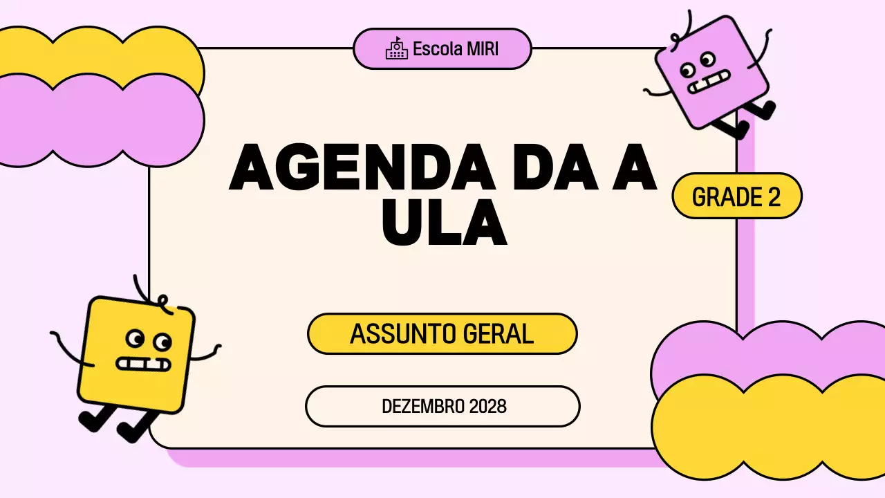 Rosa Amarelo Lúdico Apresentação da agenda da turma