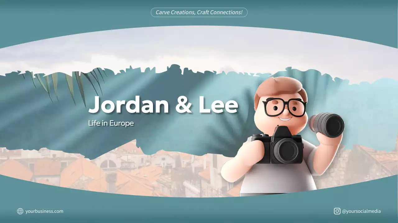 Teal Modern Travel Vlog YouTube Thumbnail