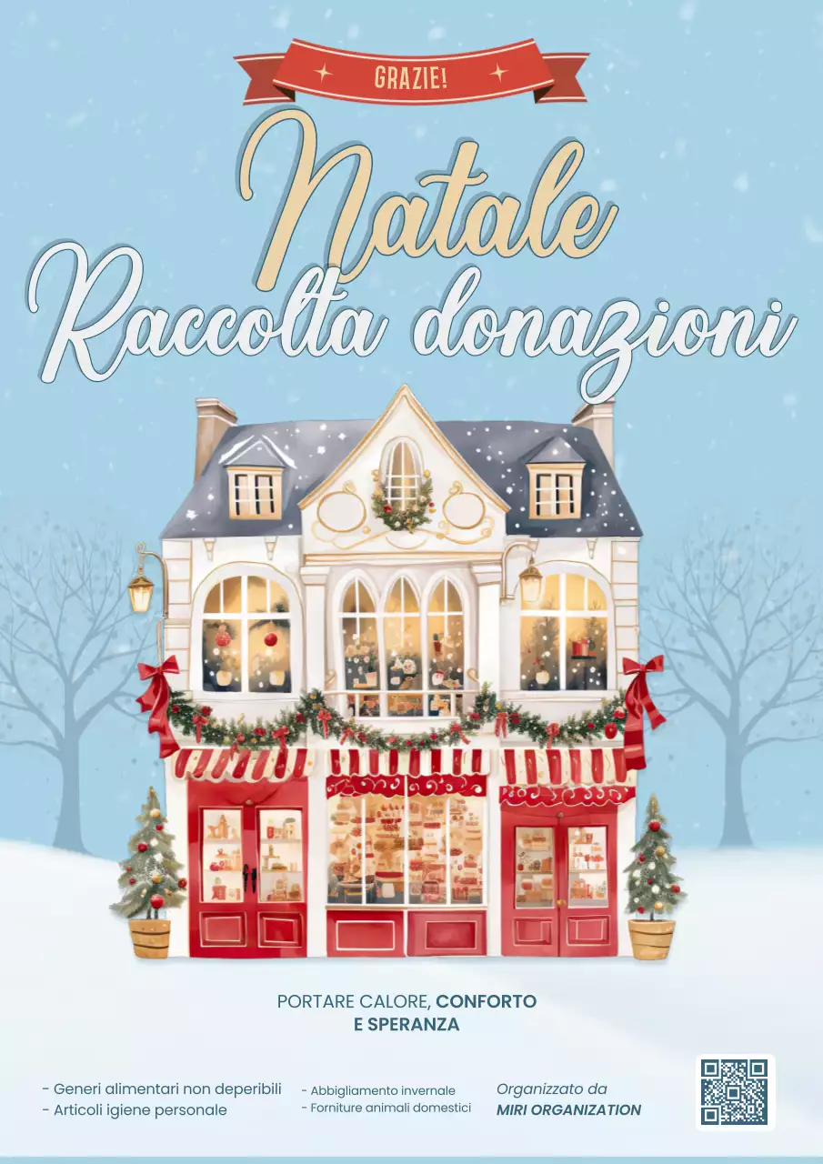 annuncio natalizio tradizionale blu