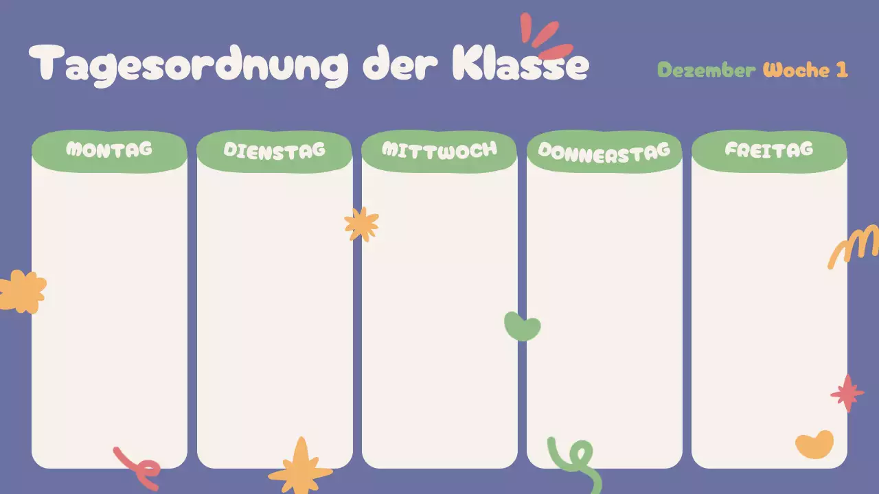 Blau Beige Grün Rot Verspielte Klasse Agenda