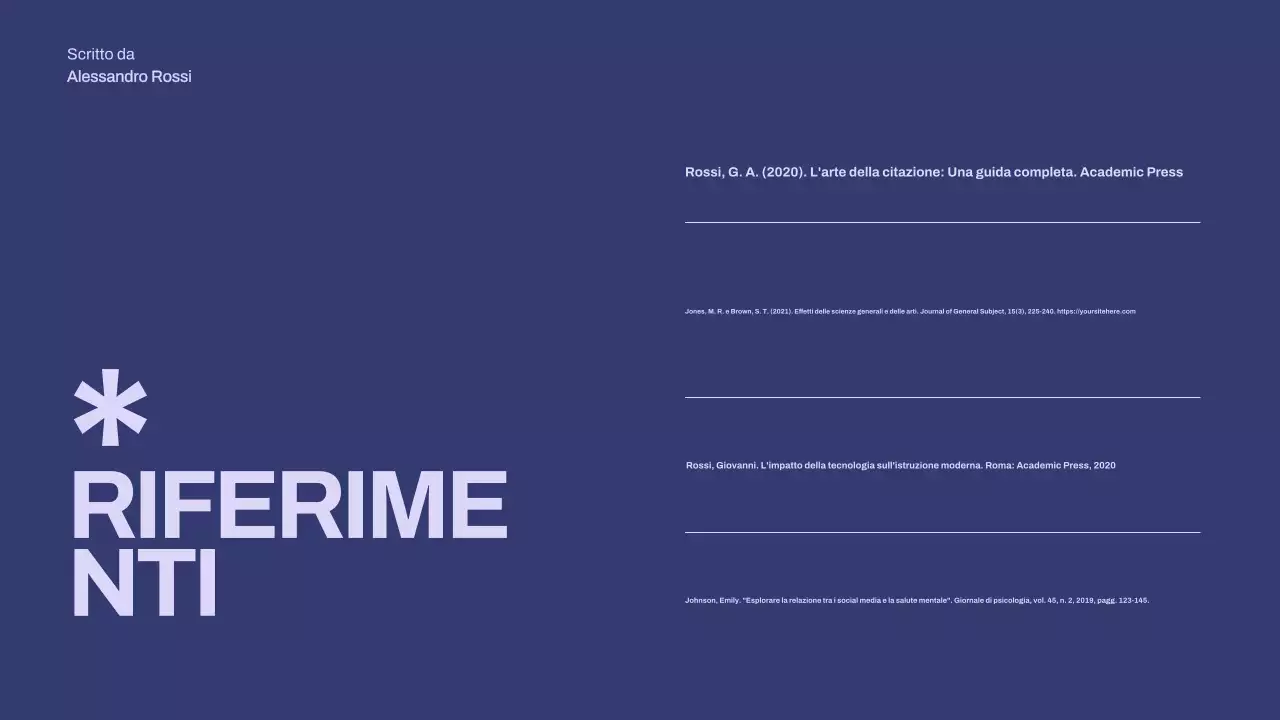 presentazione di tesi minimalista viola