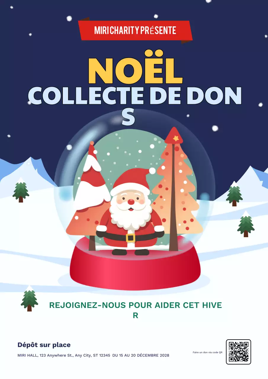 annonce d'une œuvre de bienfaisance festif rouge