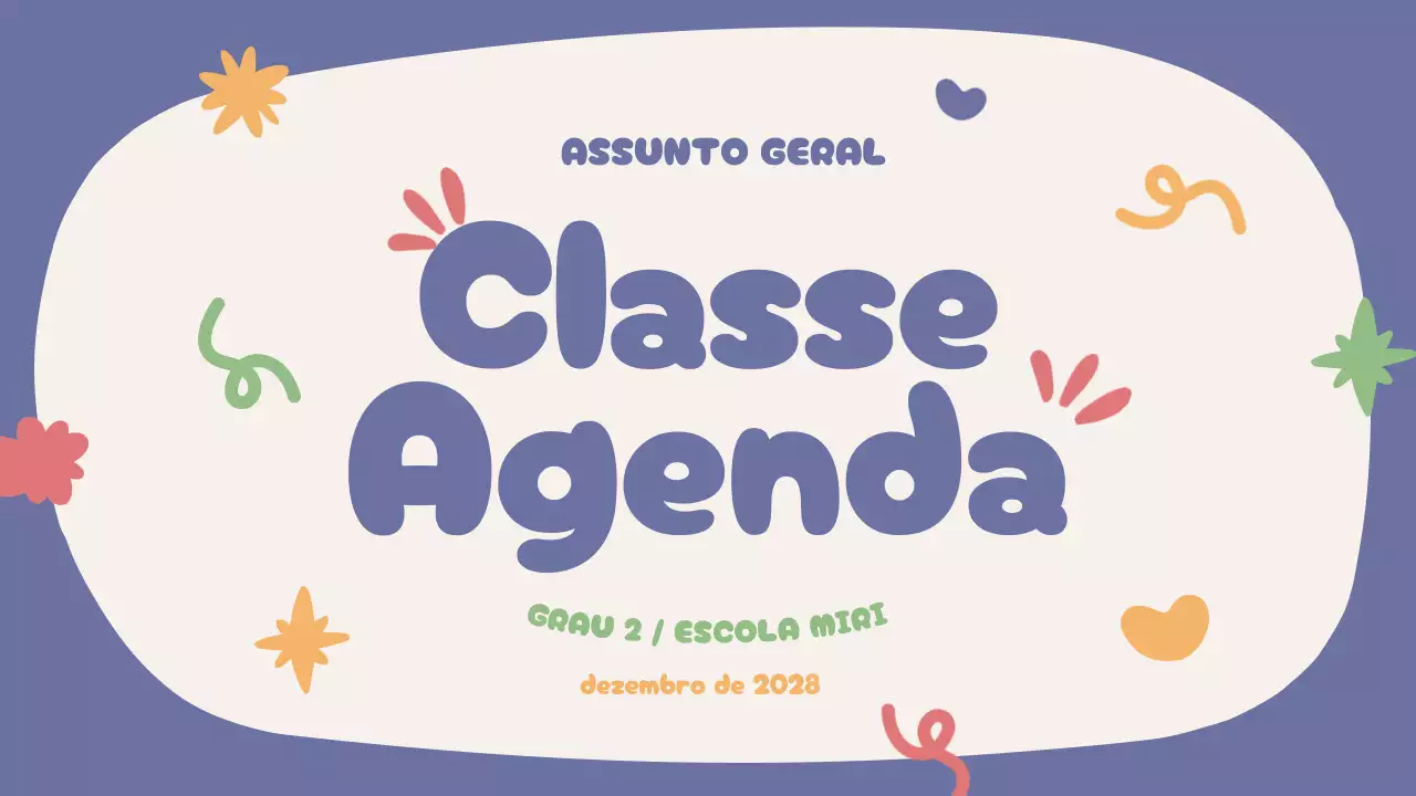 Azul Bege Verde Vermelho Aula lúdica Agenda