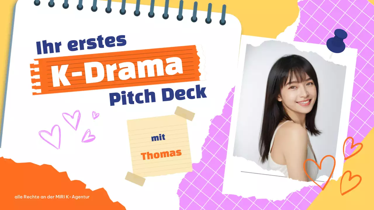 Verspieltes Trendy K-Drama Pitch Deck