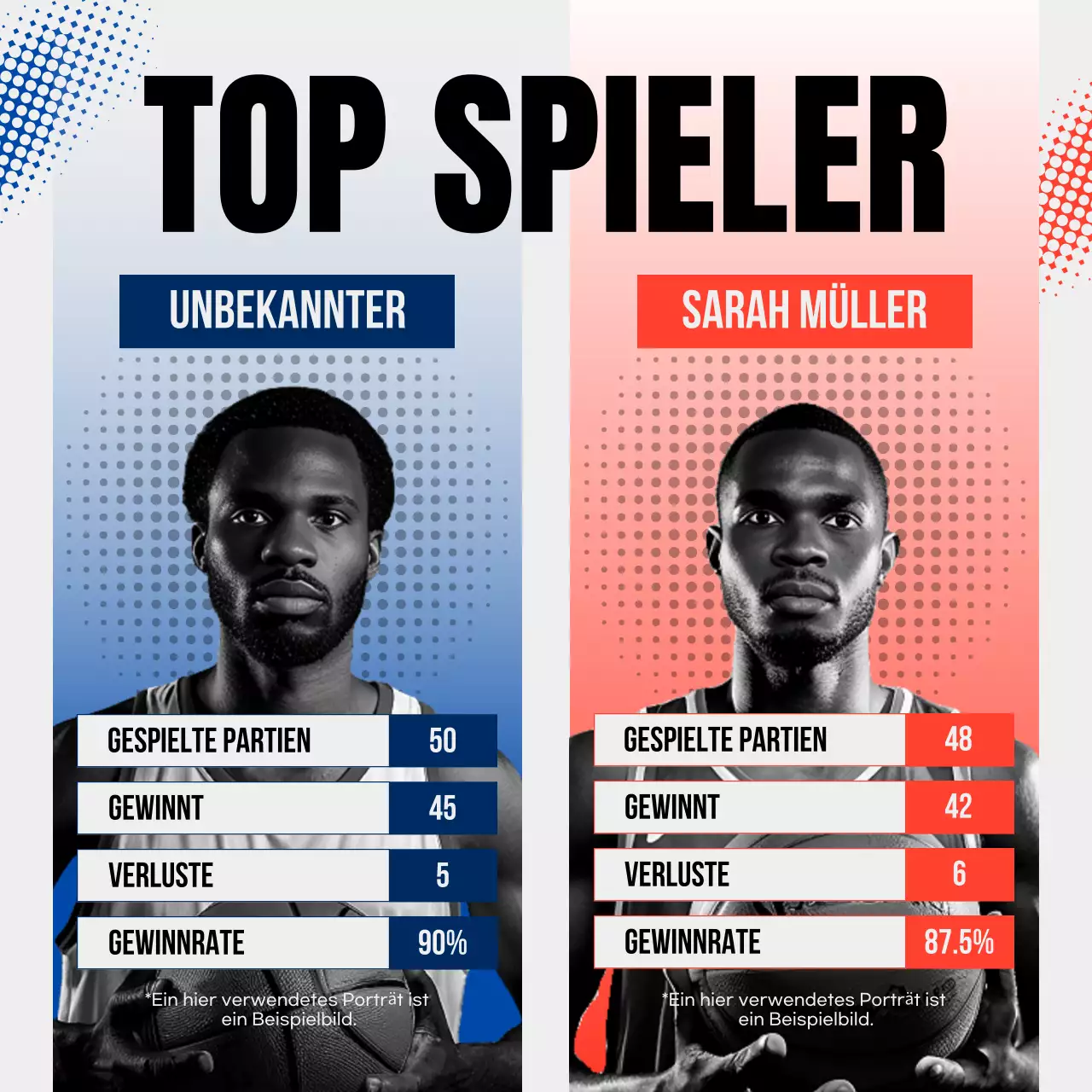 Blue Modern Top Players Ankündigung