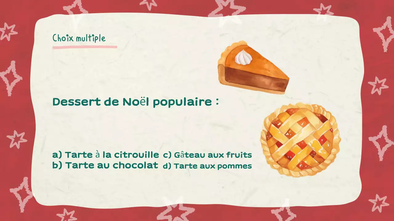 Illustration rouge Quiz de Noël Diaporama