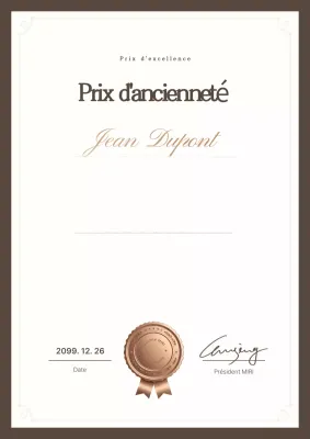 Badge de mérite classique marron