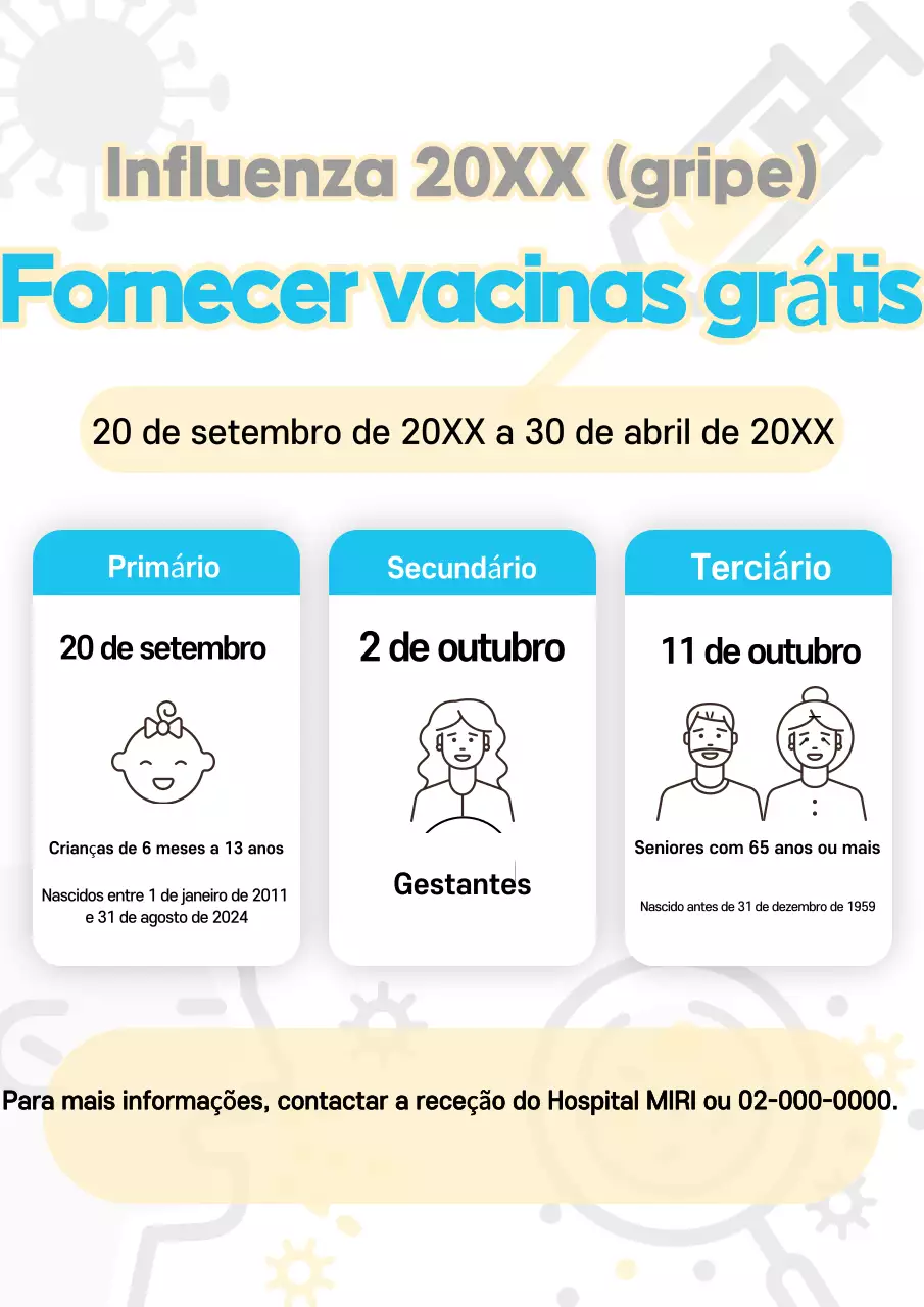 Promoção da vacinação em azul claro