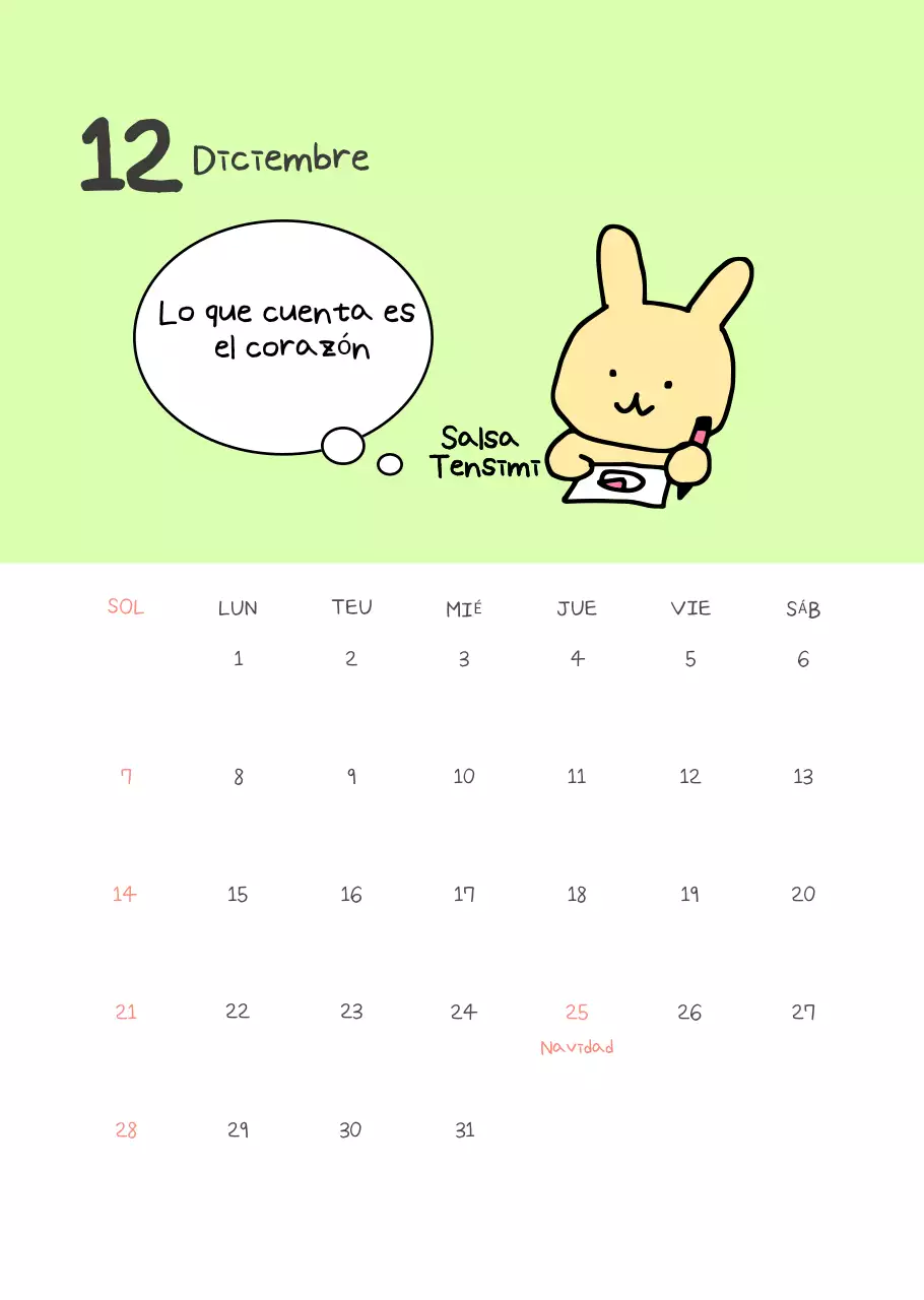 Calendario apretado amarillo Simple Office Worker