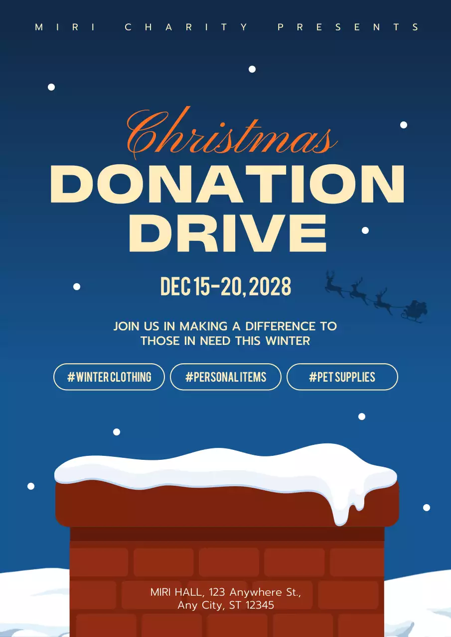 Blue Traditional Charity Promotion Poster