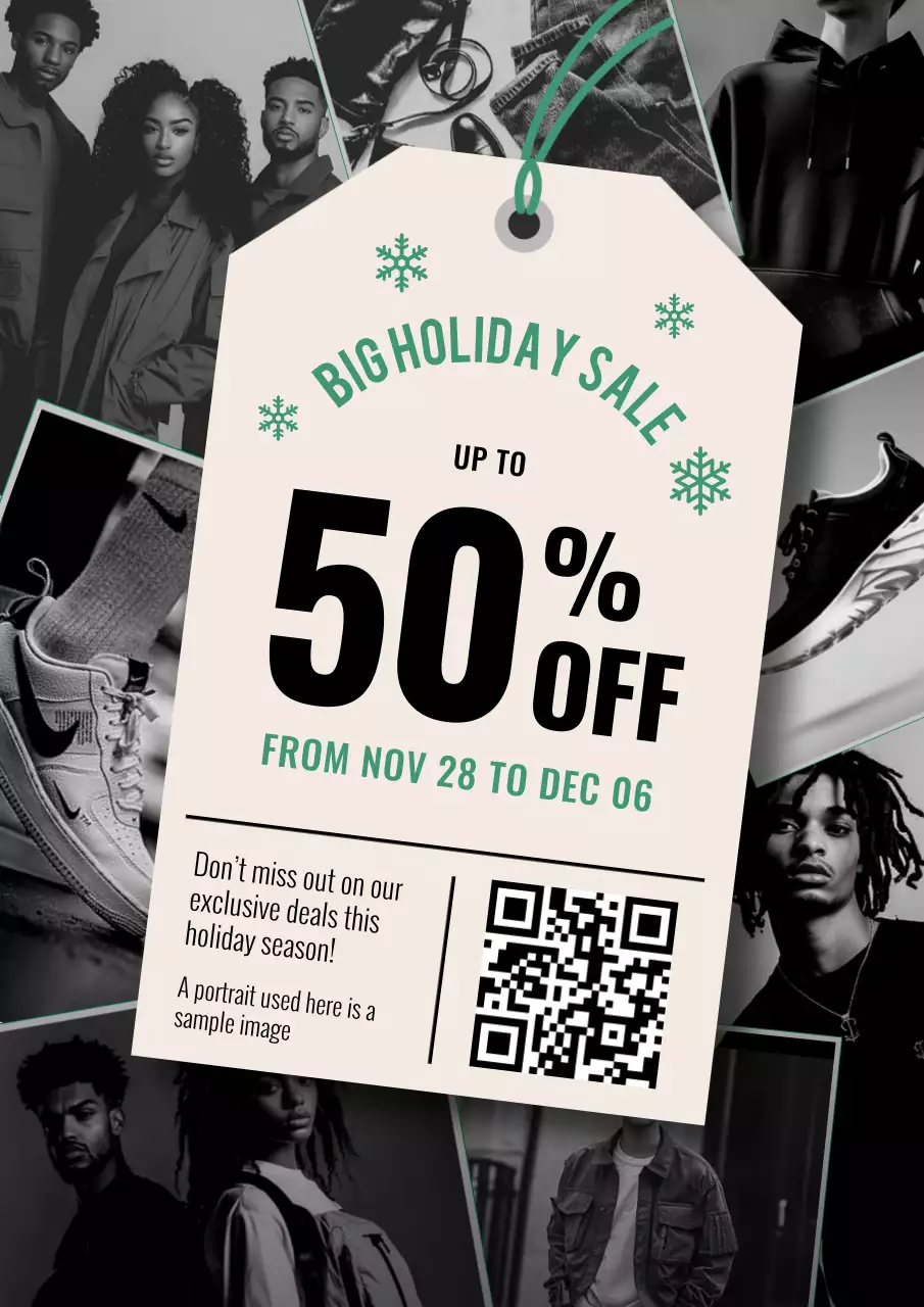 Green Trendy Fashion Promotion Poster