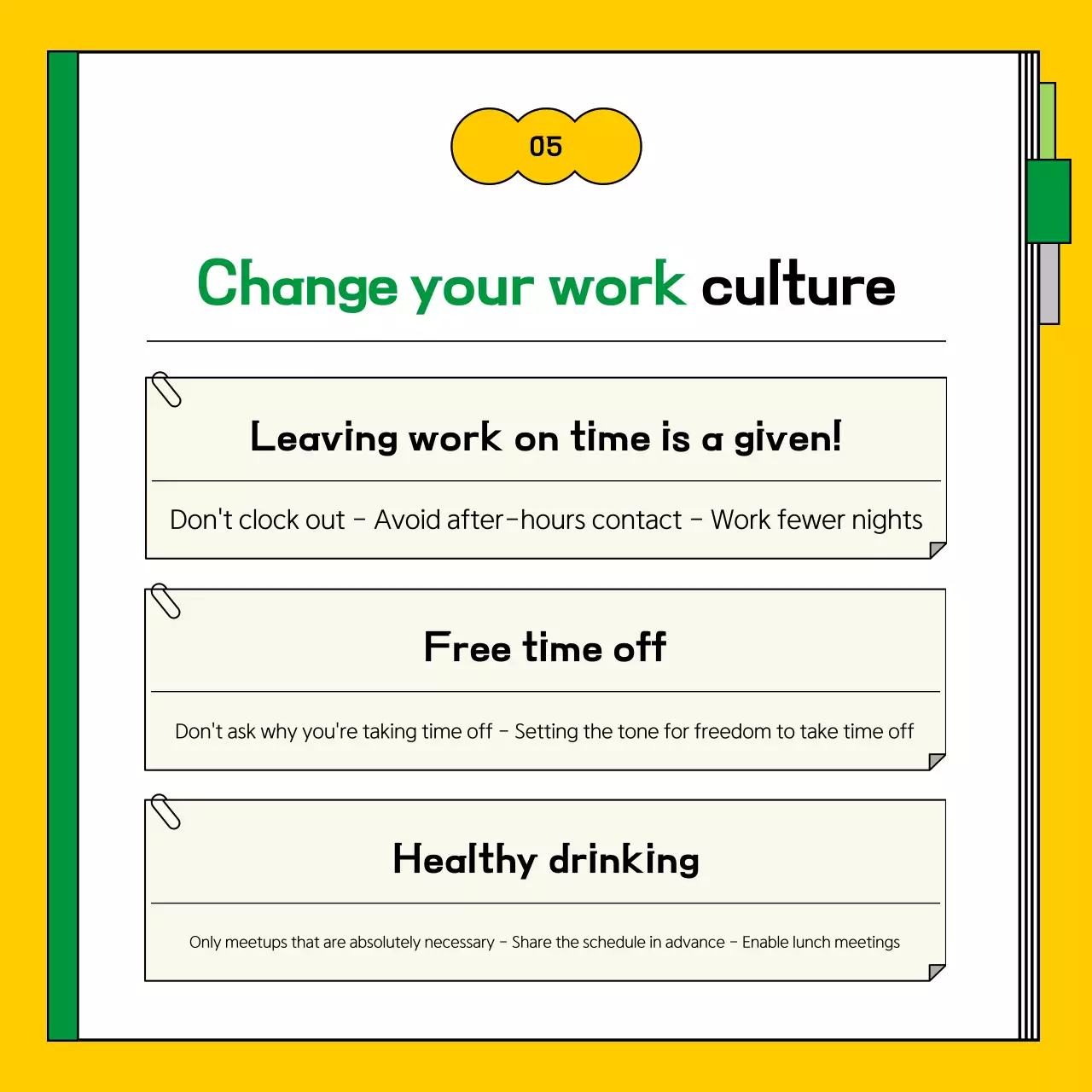 Guia de local de trabalho moderno amarelo Instagram Carousel
