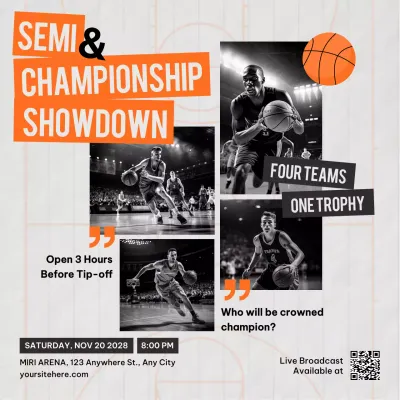 Orange Bold Basketball Promotion Social Media Post