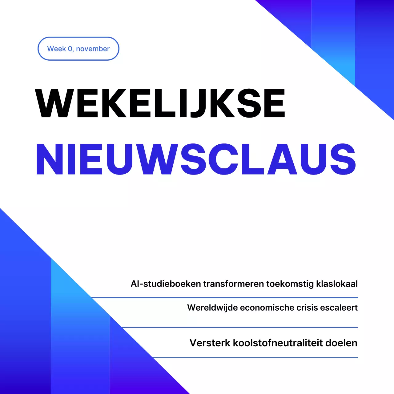 Blauwe moderne nieuwsvoorziening