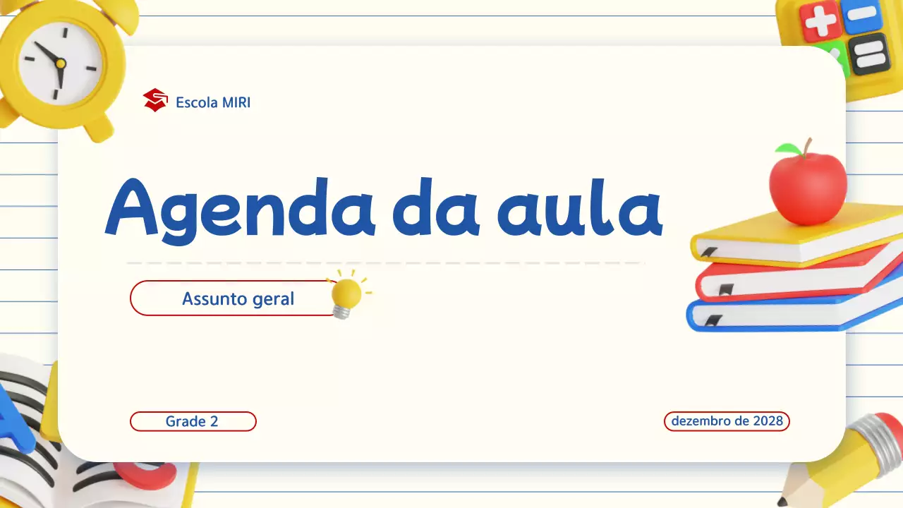 apresentação de agenda de aulas de educação 3d bege simples