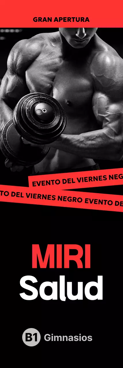 Anuncio negro de fitness con estilo