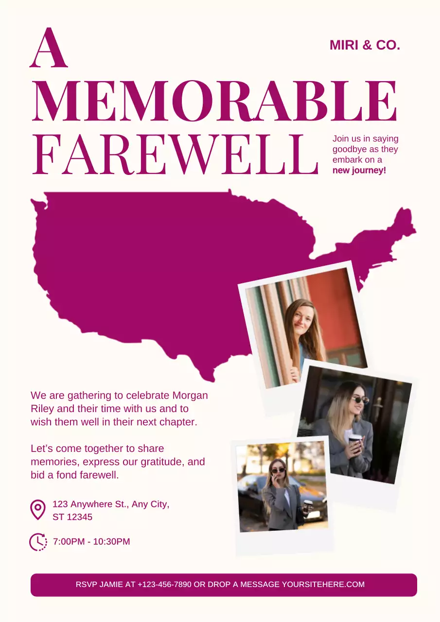 Purple Modern Farewell Invitation Poster