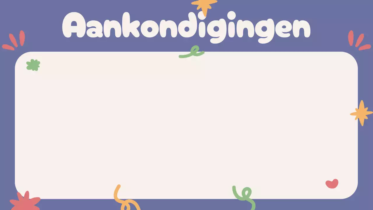 Blauw Beige Groen Rood Speelse Klassenagenda